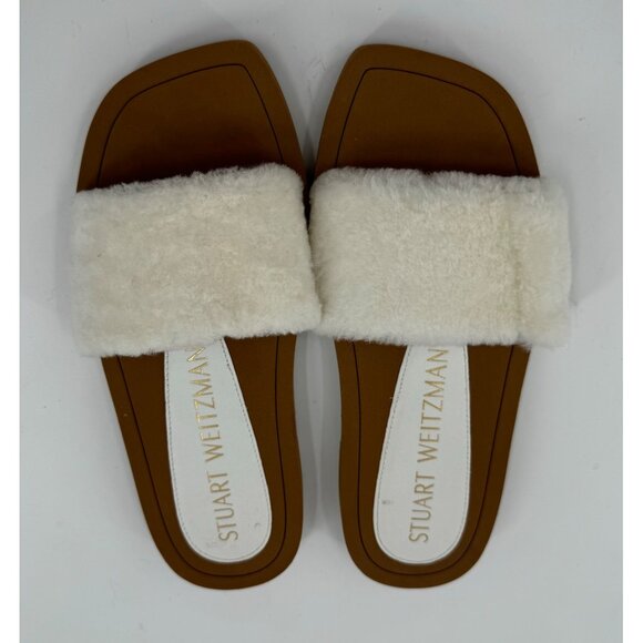 Stuart Weitzman Women's Cammy Shearling Slide Sandals 5B US